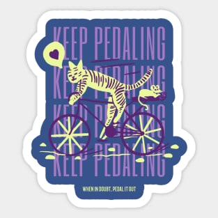 Keep Pedaling Tiger Sticker